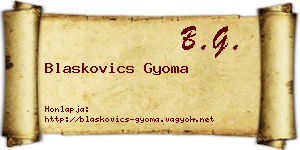 Blaskovics Gyoma névjegykártya